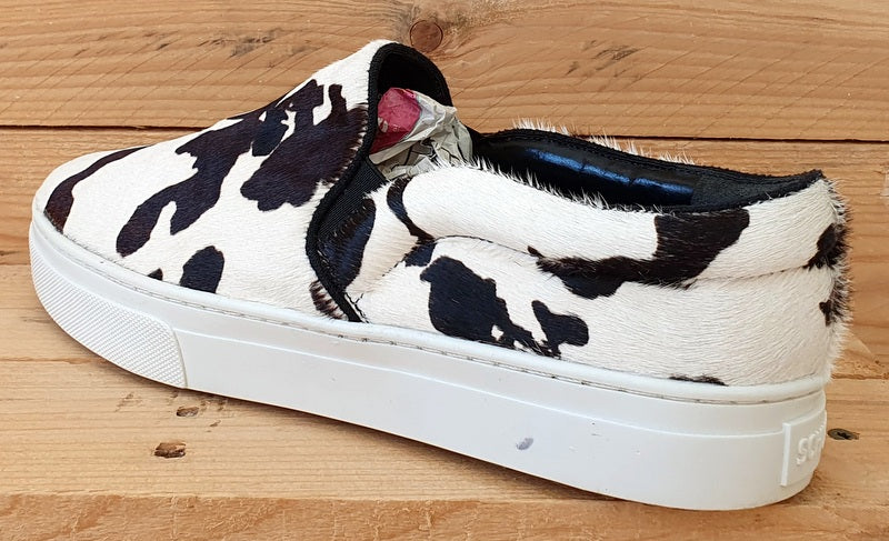 Schutz SlipOn Cow Print Faux Fur Trainers S2167800030011 Black/White UK7/US8/E41