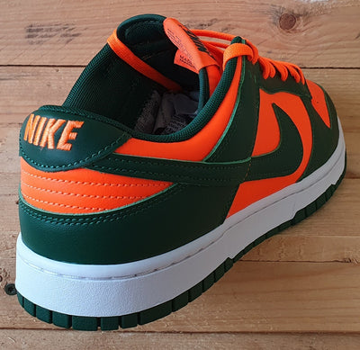 Nike Dunk Low Miami Hurricanes Leather Trainers UK10.5/US11.5/E45.5 Green/Orange