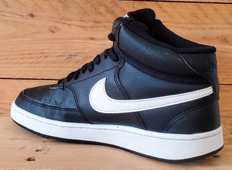 Nike Court Vision Mid Leather Trainers UK6/US7/EU40 DN3577-001 Black/White