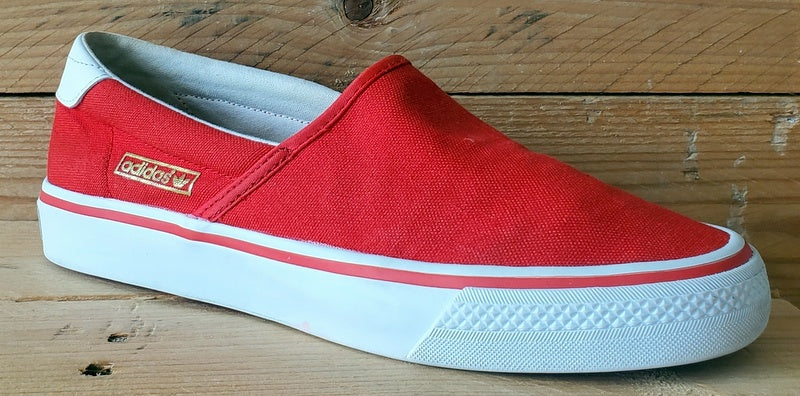 Adidas Nizza Slip On Low Canvas Trainers UK7/US7.5/EU40.5 S81410 Red/White