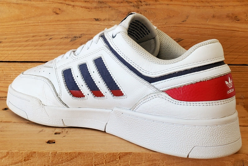Adidas Drop Step Low Leather Trainers UK9/US9.5/EU43 IE6225 White/Black/Red