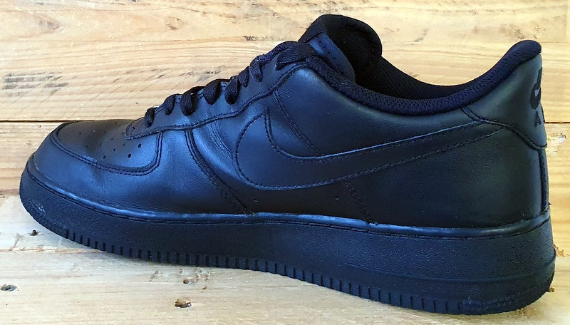 Nike Air Force 1 07' Low Leather Trainers UK11/US12/EU46 315122-001 Triple Black