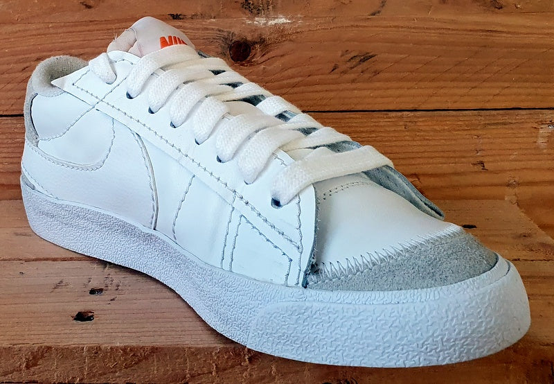 Nike Blazer 77 Jumbo Low Leather Trainers UK8/US9/EU42.5 DX2648-100 White/Orange