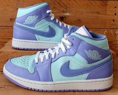 Nike Air Jordan 1 Mid Leather Trainers UK8.5/US9.5/EU43 554724-500 Purple Aqua