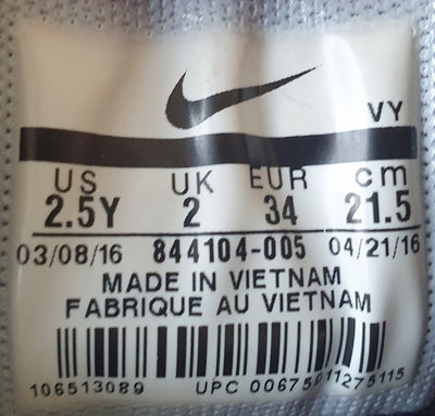 Nike Air Max Tavas Textile PS Trainers UK2/US2.5Y/EU34 844104-005 Black
