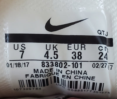 Nike Mayfly Woven Low Suede Trainers UK4.5/US7/EU38 833802-101 Sail/Orchid Mist