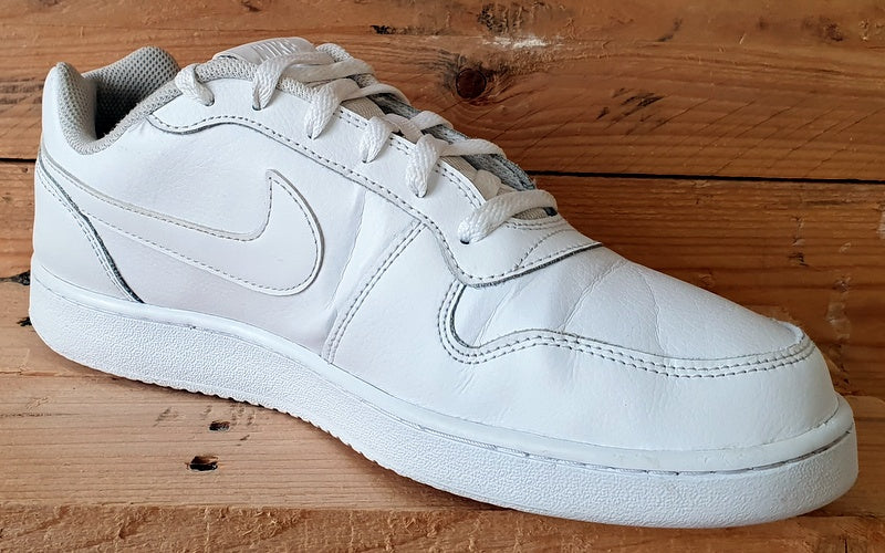 Nike Ebernon Low Leather Trainers UK9.5/US10.5/EU44.5 AQ1775-100 Triple White