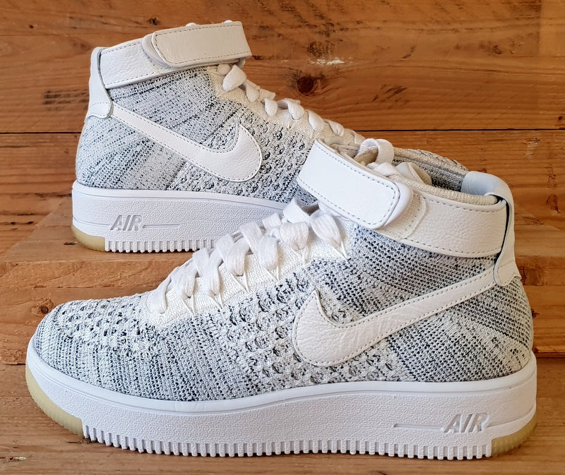 Nike Air Force 1 Mid Flyknit Trainers UK5/US7.5/EU38.5 818018-101 White