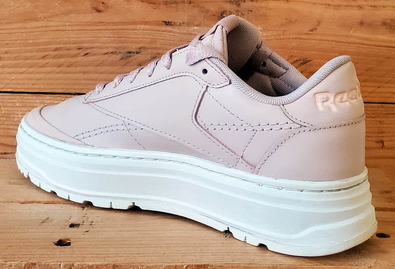 Reebok Club C Double Geo Low Leather Trainers UK4.5/US7/EU37.5 H69145 Soft Ecru