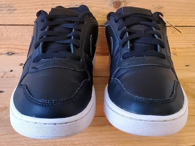 Nike Ebernon Low Leather Trainers UK6/US8.5/EU40 AQ1779-001 Black/White