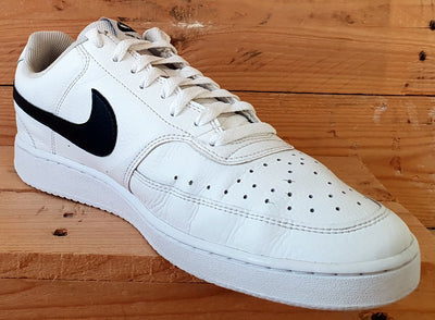 Nike Court Vision Low Leather Trainers UK10/US11/EU45 CD5463-101 White/Black