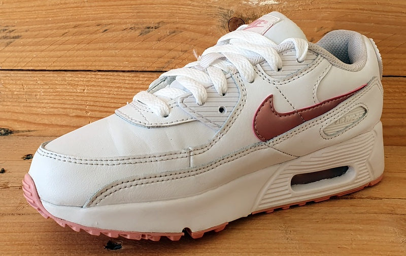 Nike Air Max 90 Low GS Trainers UK2/US2.5Y/EU34 CD6867-115 White Pink Glaze