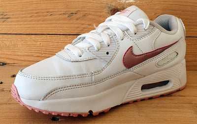 Nike Air Max 90 Low GS Trainers UK2/US2.5Y/EU34 CD6867-115 White Pink Glaze