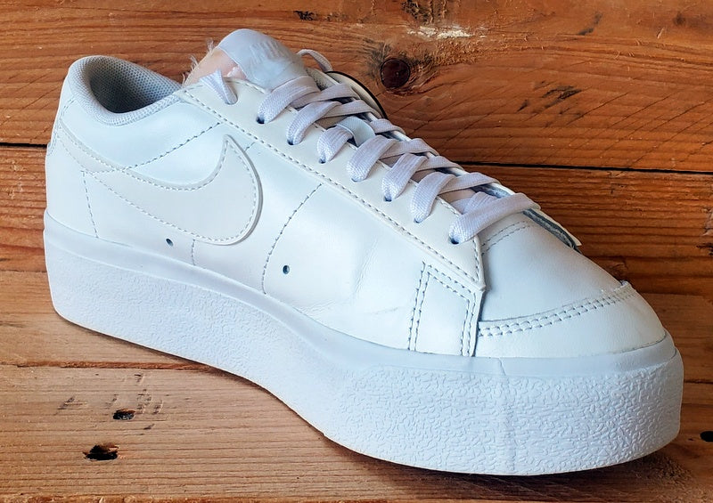Nike Blazer Platform Leather Trainers UK4/US6.5/EU37.5 DJ0292-100 Triple White