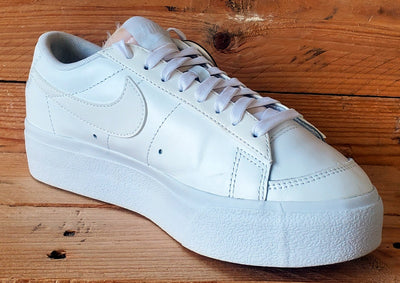 Nike Blazer Platform Leather Trainers UK4/US6.5/EU37.5 DJ0292-100 Triple White