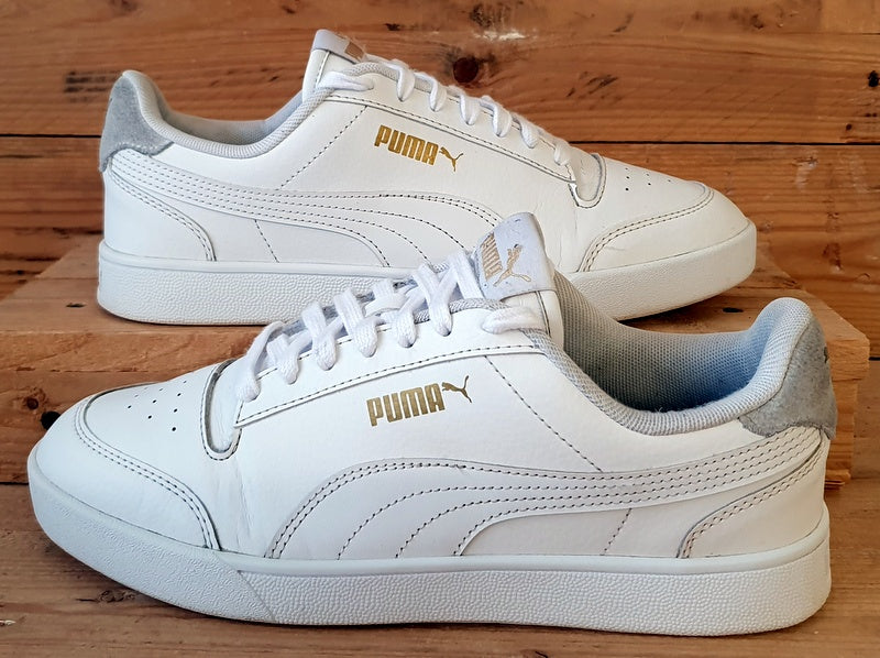 Puma Shuffle Low Leather Trainers UK7/US8/EU40.5 309668-08 White/Gold