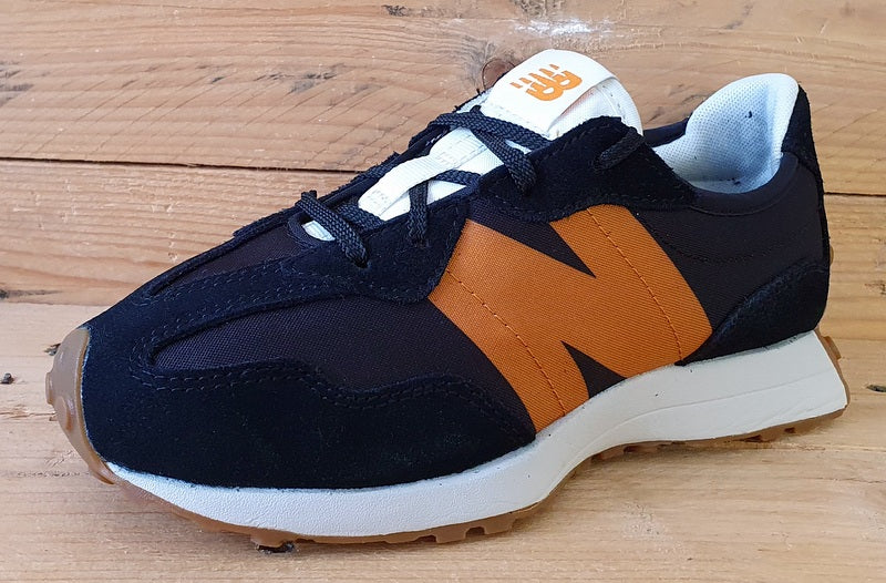 New Balance 327 Low Suede/Textile Trainers UK3.5/US4/EU36 GS327HN1 Black/Orange