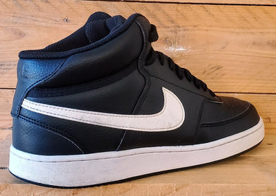 Nike Court Vision Mid Leather Trainers UK9/US10/EU44 DN3577-001 Black/White
