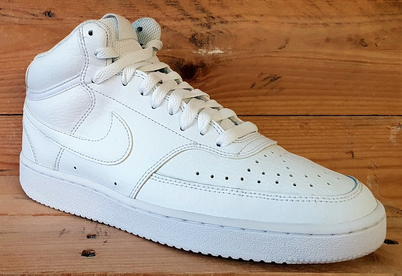 Nike Court Vision Mid Leather Trainers UK5.5/US8/EU39 CD5436-100 Triple White