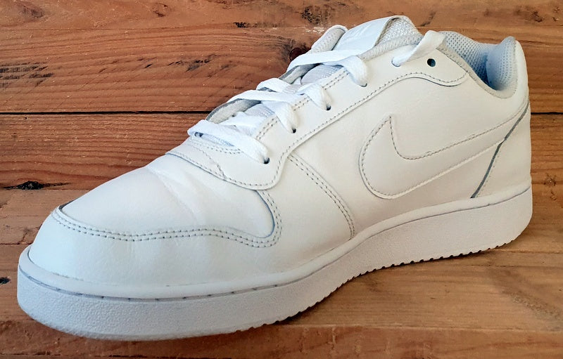 Nike Ebernon Low Leather Trainers UK10/US11/EU45 AQ1775-100 Triple White