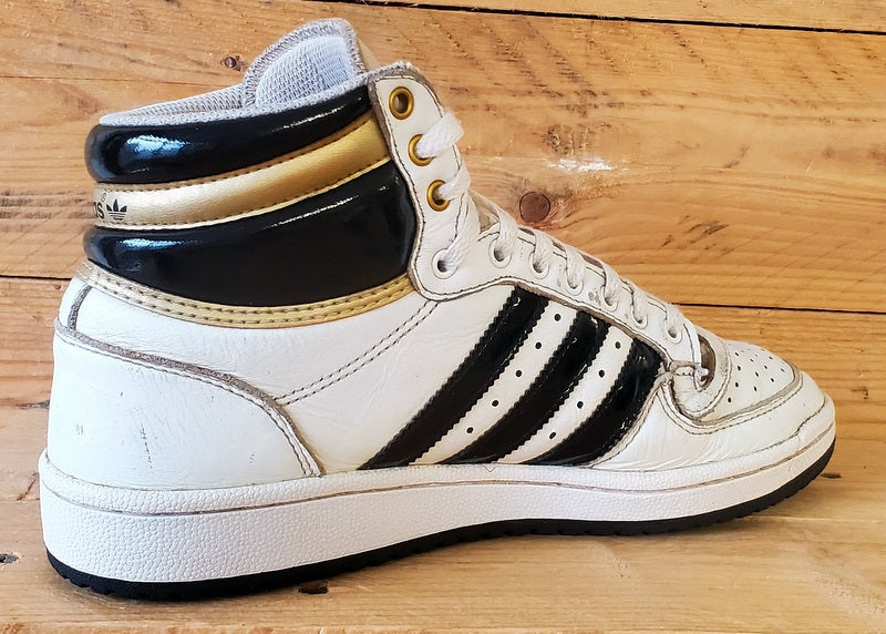 Adidas Top Ten Mid Leather Trainers UK7.5/US8/EU41 FZ3694 White/Black/Gold