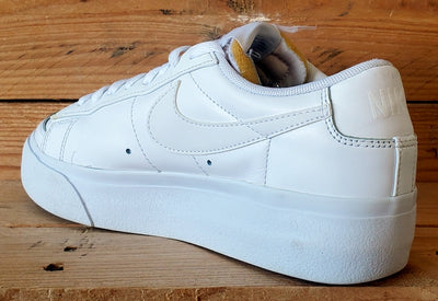 Nike Blazer Platform Low Leather Trainers UK4.5/US7/EU38 DJ0292-100 Triple White