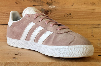 Adidas Original Gazelle Low Suede Trainers UK4.5/US5/EU37 BY9544 Pink/White