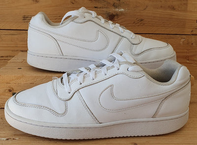 Nike Ebernon Low Leather Trainers UK8/US9/EU42.5 AQ1775-100 Triple White