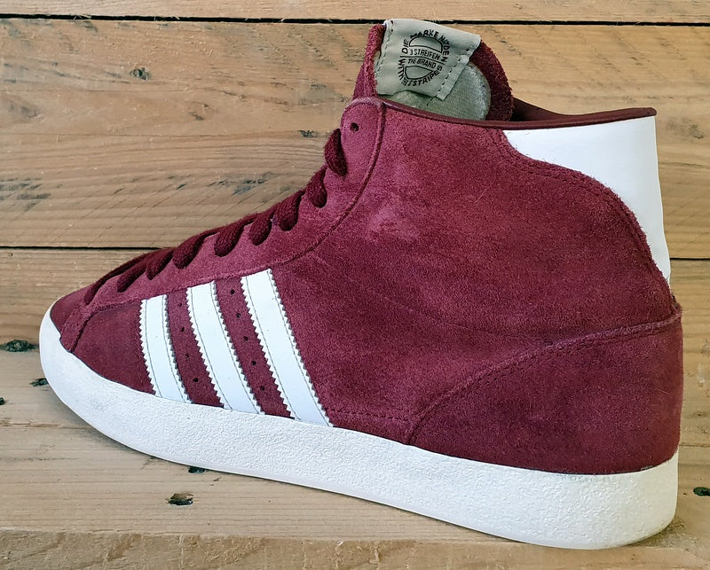 Adidas Originals Basket Profi Mid Suede Trainers UK9/US9.5/EU43 G63952 Burgundy