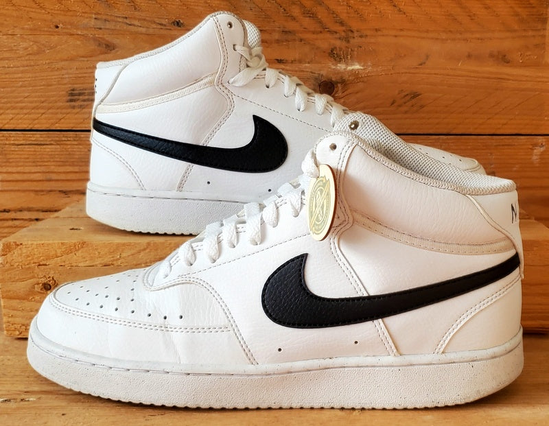 Nike Court Vision Mid Leather Trainers UK7/US8/EU41 DN3577-101 White/Black