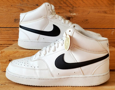 Nike Court Vision Mid Leather Trainers UK7/US8/EU41 DN3577-101 White/Black