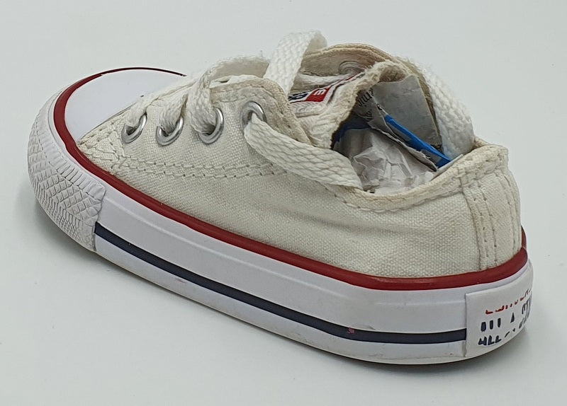 Converse All Star Low Canvas infants Trainers 7J256C Ox White/Red UK4/US4/EU20