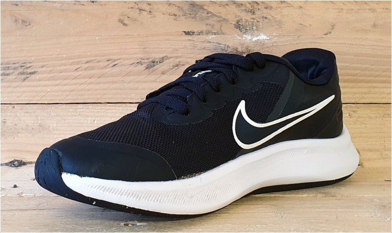 Nike Star Runner 3 Low Textile Trainers UK4/US4.5Y/EU36.5 DA2776-003 Black/White