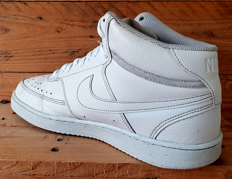 Nike Court Vision Mid Leather Trainers UK9.5/US10.5/EU44.5 DN3577-100 Trip White