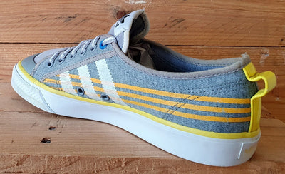 Adidas Nizza Low Canvas Trainers UK8/US8.5/EU42 G03233 Grey/Yellow/Orange