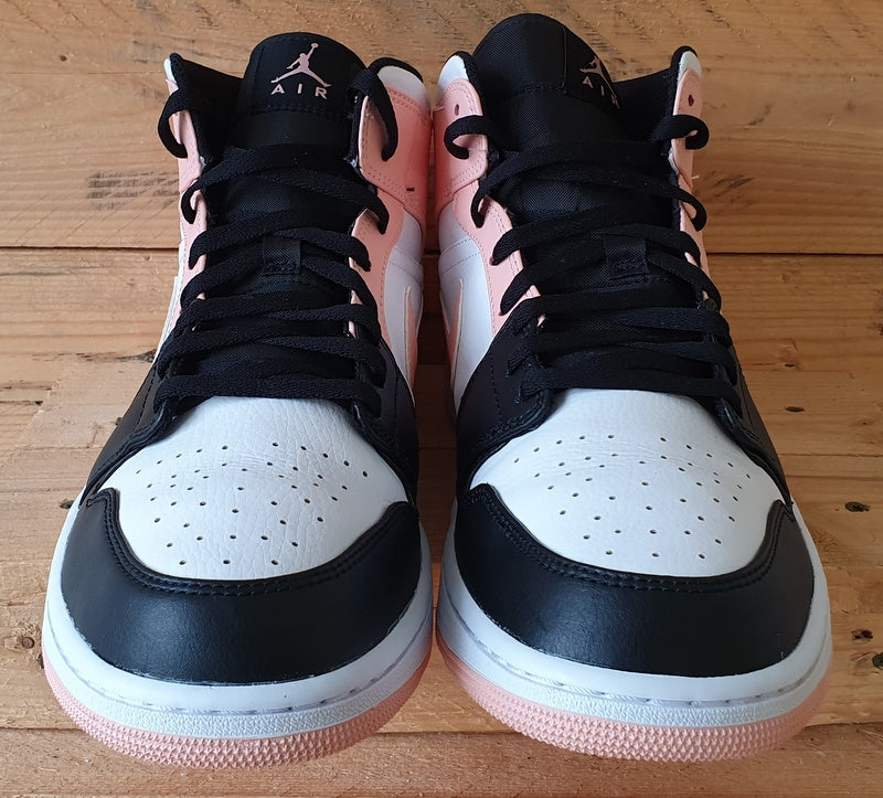 Nike Air Jordan 1 Mid Leather Trainers UK11/US12/EU46 554724-133 Crimson Tint