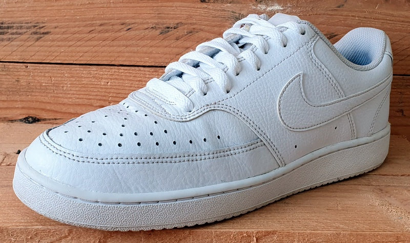 Nike Court Vision Low Leather Trainers CD5434-100 Triple White UK7.5/US10/EU42