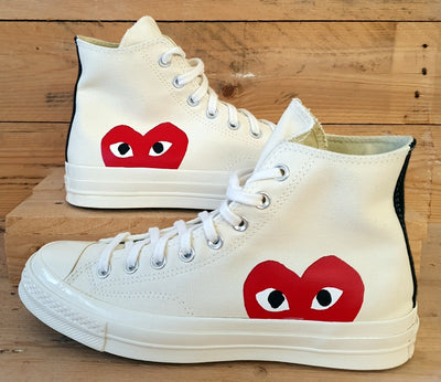 Converse Comme Des Garcons Play High Canvas Trainers UK8/US8/EU41.5 50205C Cream