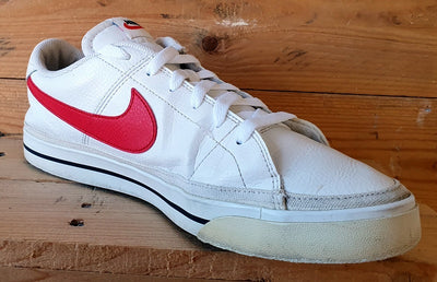 Nike Court Legacy Low Leather Trainers UK9/US10/EU44 CU4150-105 White/Red