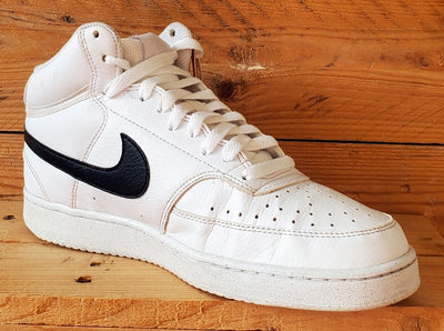 Nike Court Vision Mid Leather Trainers UK7/US8/EU41 DN3577-101 White/Black