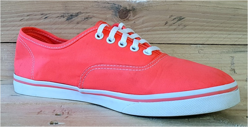 Vans Off The Wall Low Canvas Trainers UK6/US8.5/E39 TC6D Neon Orange/Coral/White
