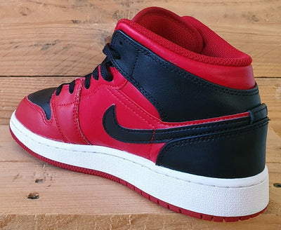 Nike Air Jordan 1 Mid Leather Trainers UK3.5/US4Y/EU36 554725-660 Reverse Bred