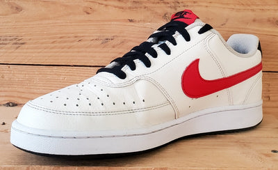 Nike Court Vision Low Leather Trainers UK8/US9/EU42.5 DH2987-102 White/Red