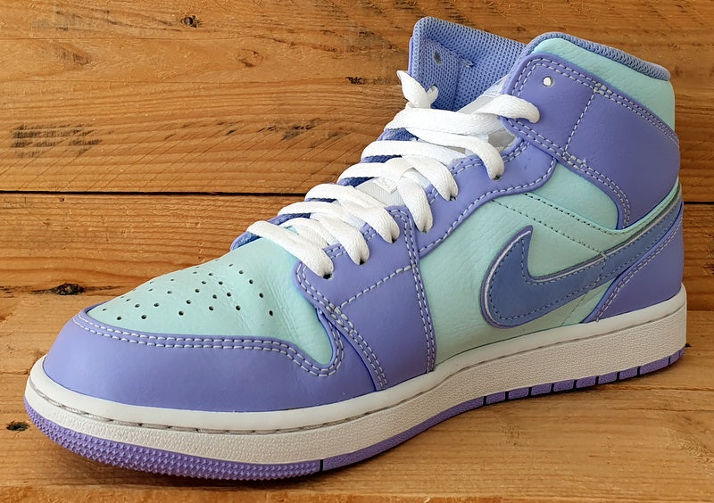 Nike Air Jordan 1 Mid Leather Trainers UK8.5/US9.5/EU43 554724-500 Purple Aqua