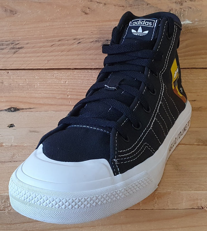 Adidas The Simpsons x Nizza Mid Canvas Trainers UK6/US6.5/EU39 GZ3538 Black