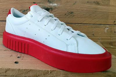 Adidas Sleek Super Fiorucci Low Leather Trainers UK6/US7.5/EU39 EE4719 White/Red