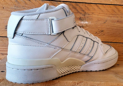 Adidas Forum Mid Leather Trainers UK9/US9.5/EU43 FY4975 Triple White
