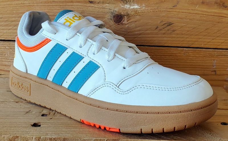 Adidas Hoops Low Leather Trainers UK5/US5.5/EU38 HP9047 White/Blue/Gum