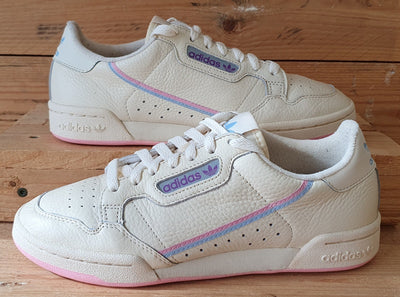 Adidas Continental 80 Low Leather Trainers UK6/US7.5/EU39 G27726 Ecru Tint