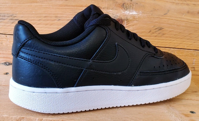 Nike Court Vision Low Leather Trainers UK5/US7.5/EU38.5 CD5434-002 Black/White